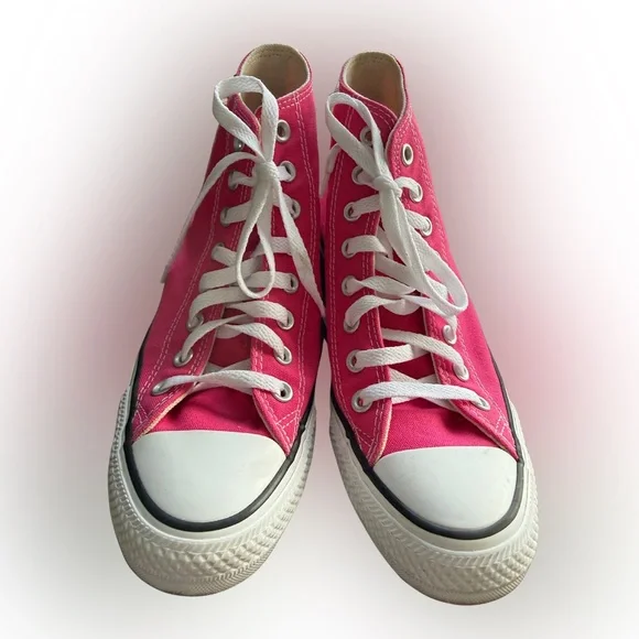 Converse Fuchsia Canvas High-Tops sz 8.5 womens - Picture 4 of 10